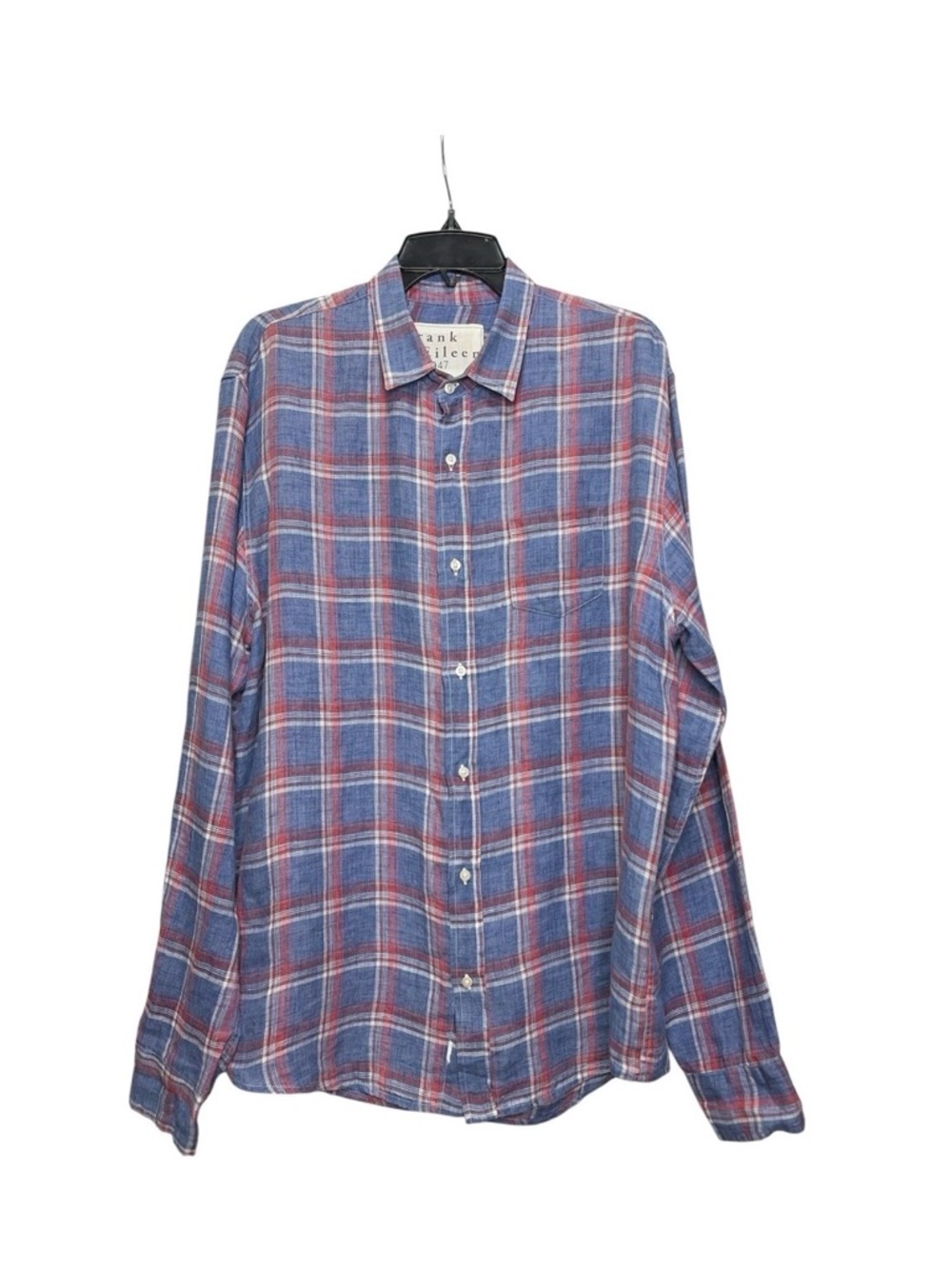 Frank & Eileen Blue and Red Plaid Casual Button-Down Shirt